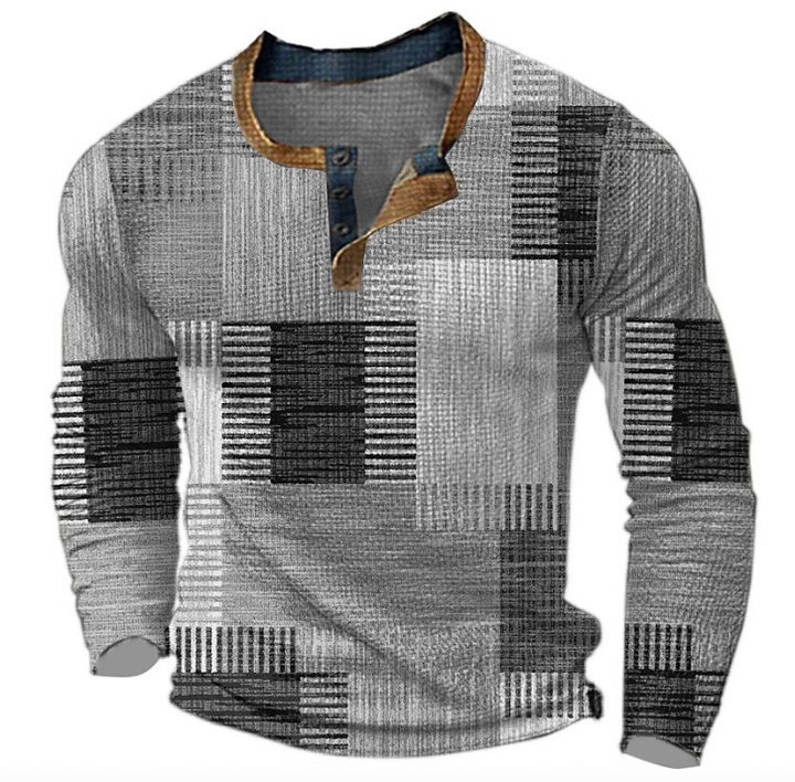 Patterned Men's Sweater - Stylish Patterned Knit Sweater for Men