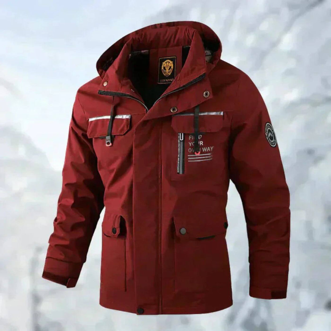 Men's Warm Lined Winter Jacket with Hood