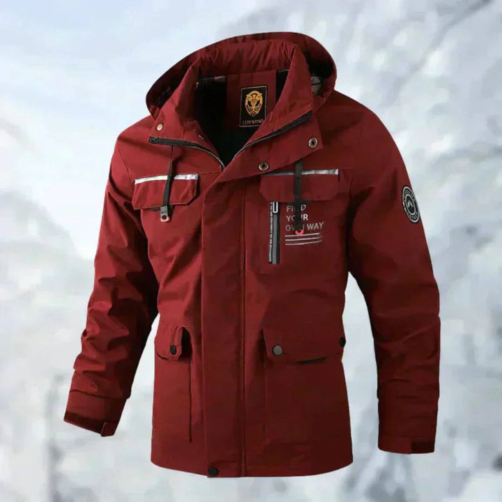 Men's Warm Lined Winter Jacket with Hood