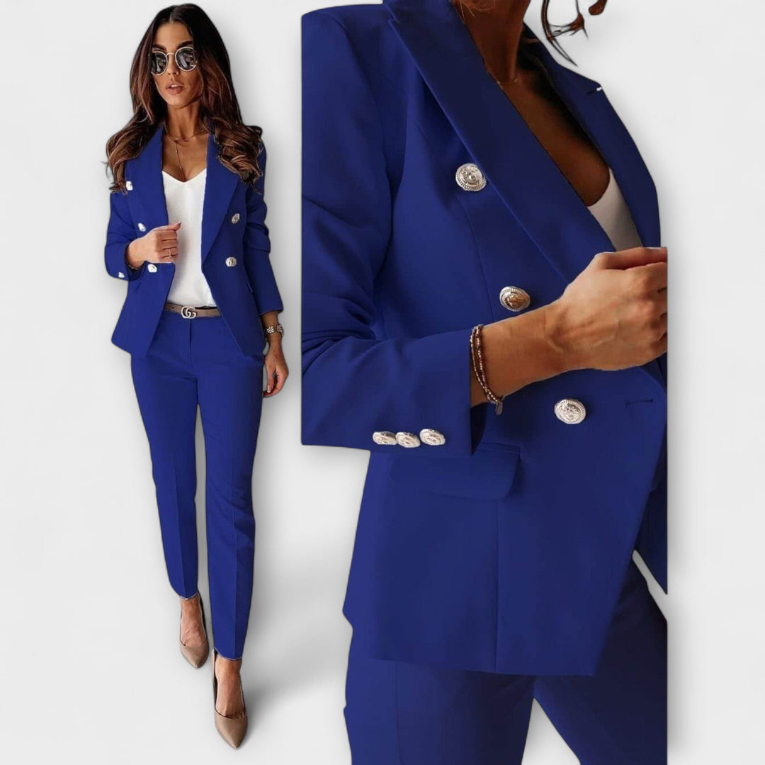 Elegant Women's Two-Piece Suit with Jacket and Pants