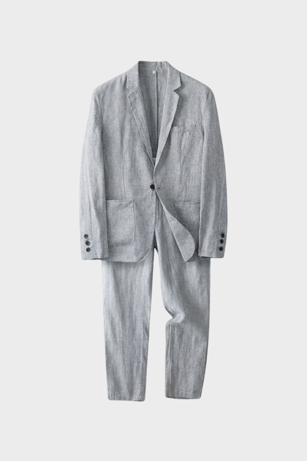 Elegant Lightweight Men's Linen Suit Set with Blazer and Trousers