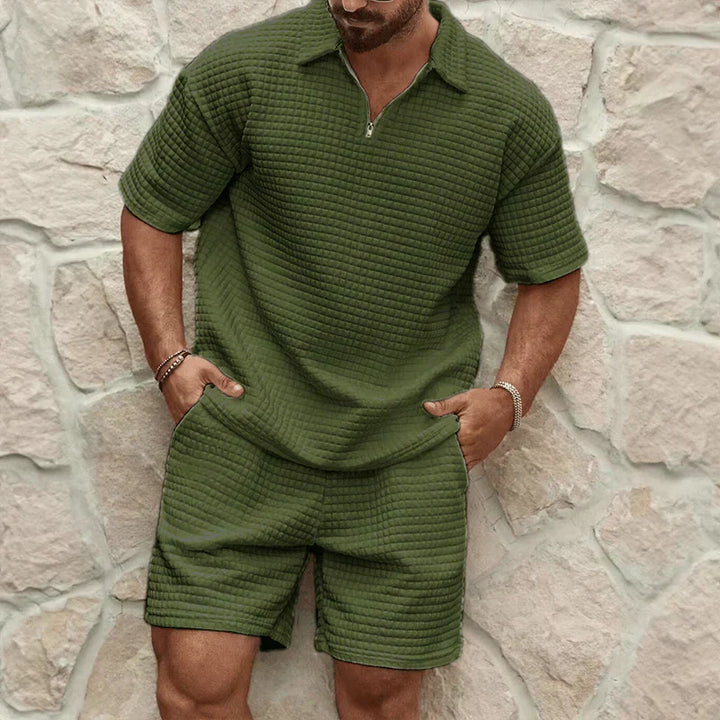 Breathable Waffle Knit Men's Summer Co-Ord Set