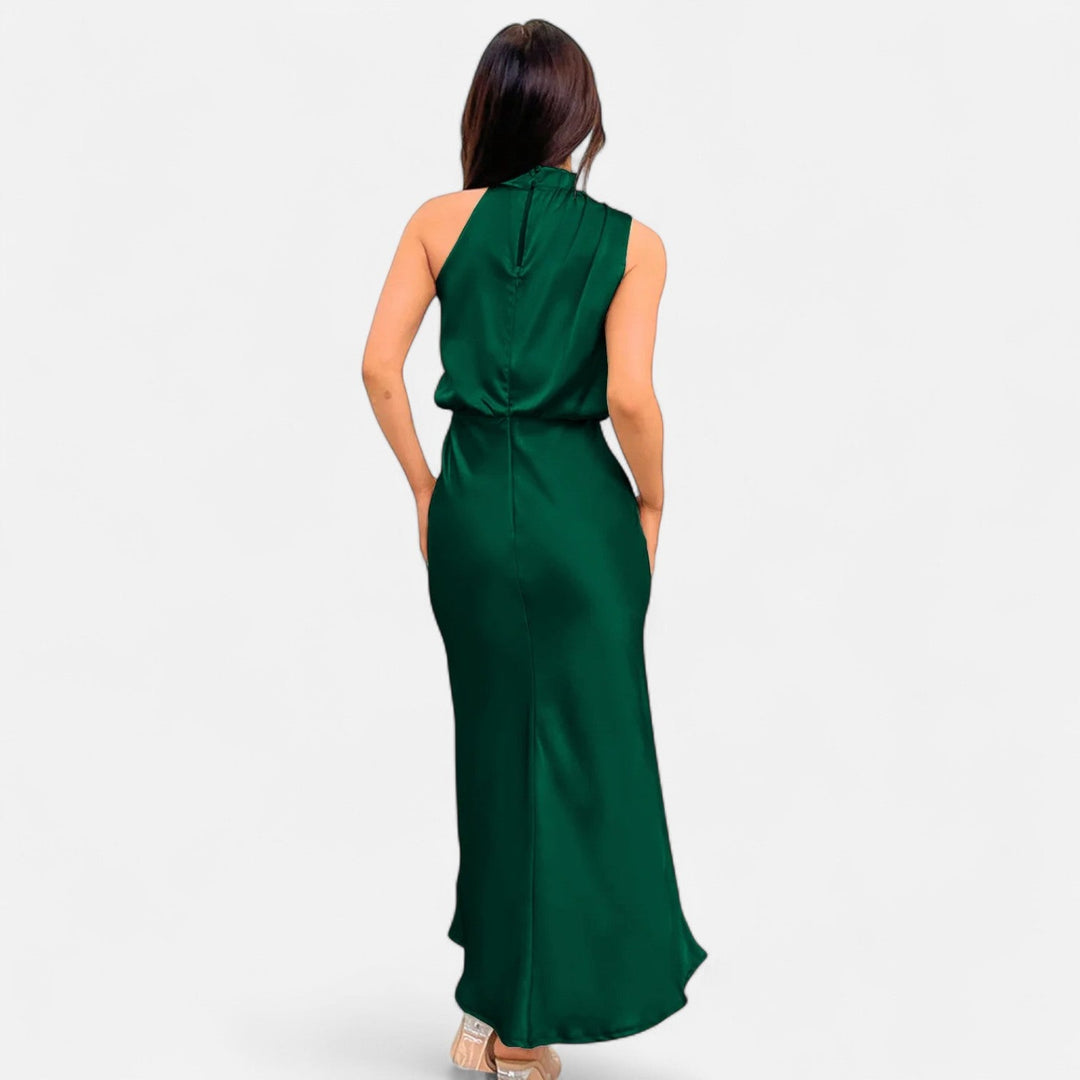 Women's Elegant Sleeveless Long Satin Dress