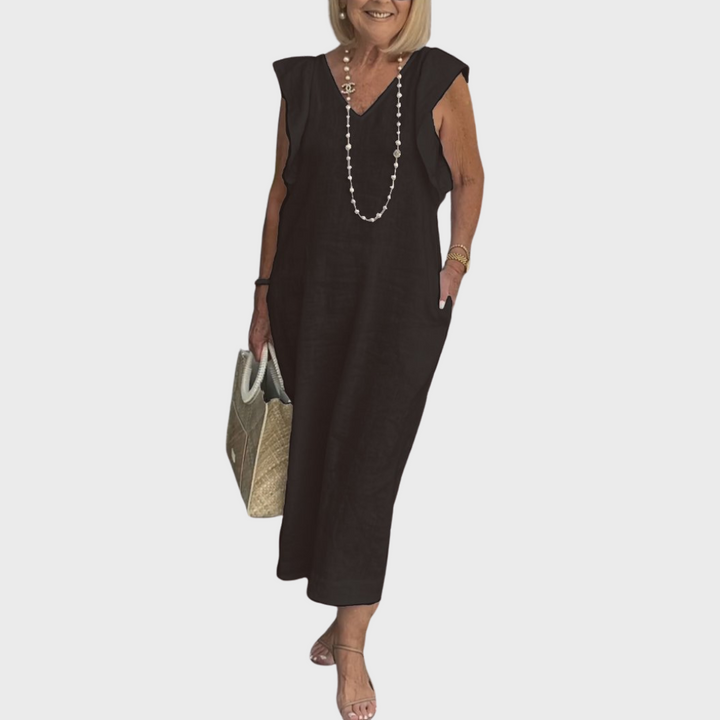 Sleeveless Casual Women's Maxi Dress with Pockets