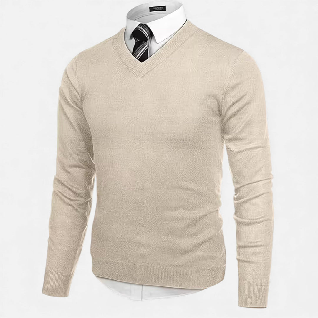 Elegant Men's V-Neck Knit Sweater