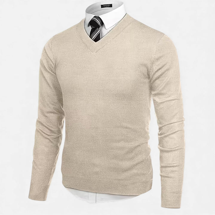 Elegant Men's V-Neck Knit Sweater