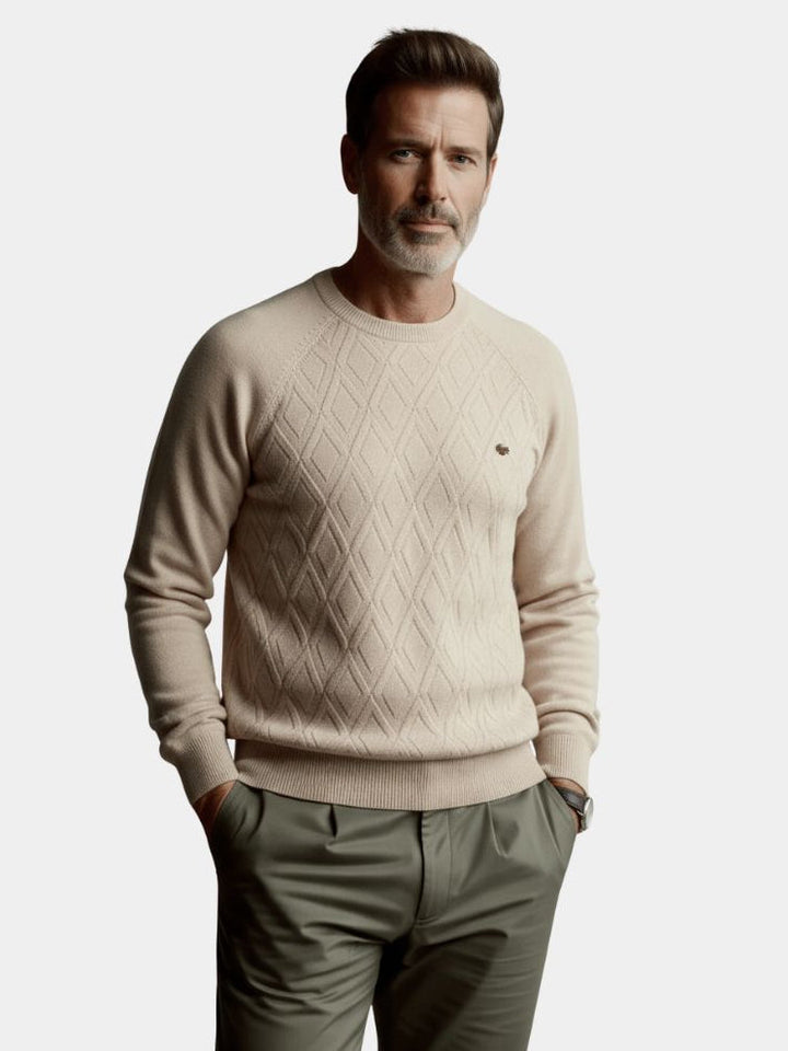 Minimalist Men's Knit Pullover - Elegant Basic Sweater