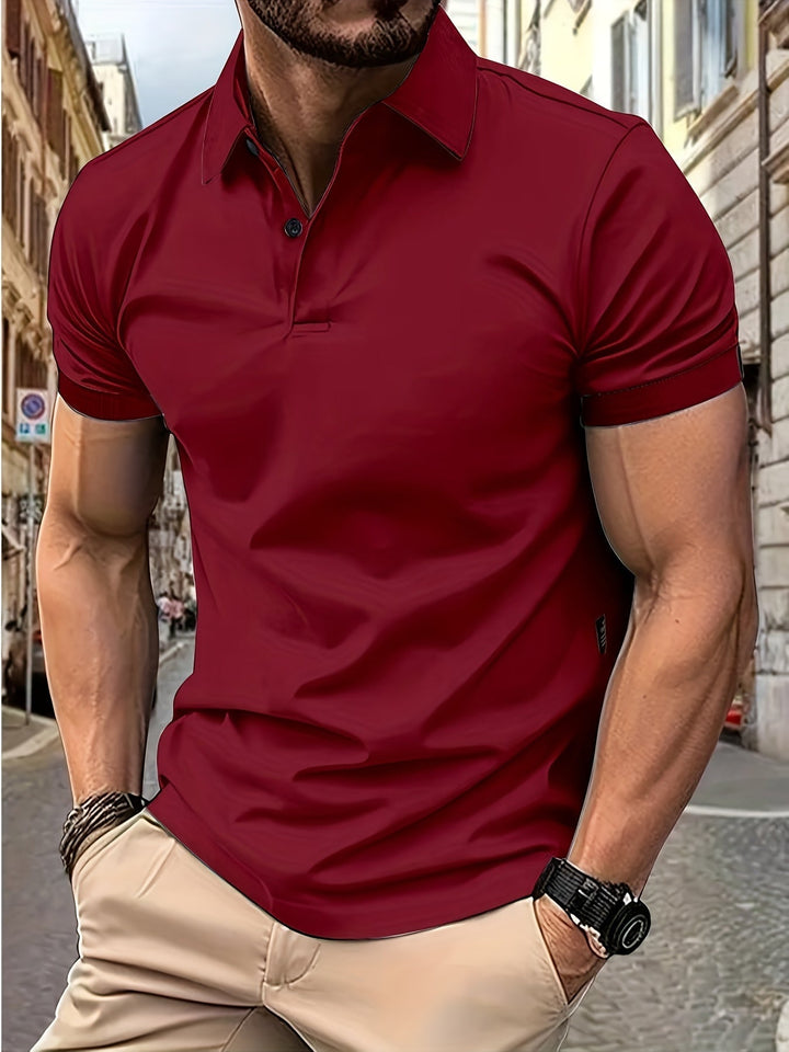 Classic Men's Short Sleeve Polo Shirt with Collar - Timeless and Versatile