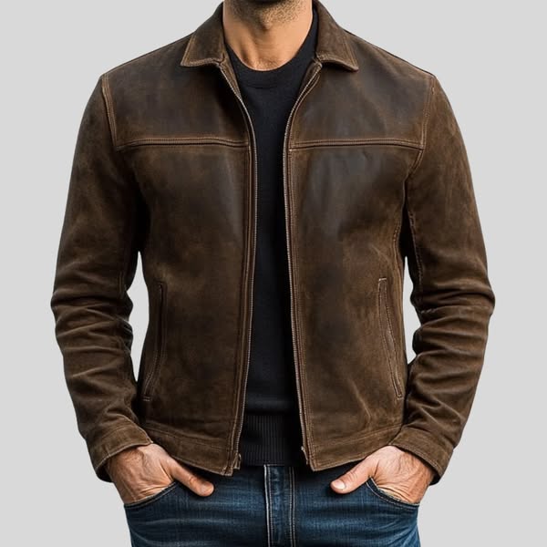 Men's Premium Zip-Up Leather Jacket