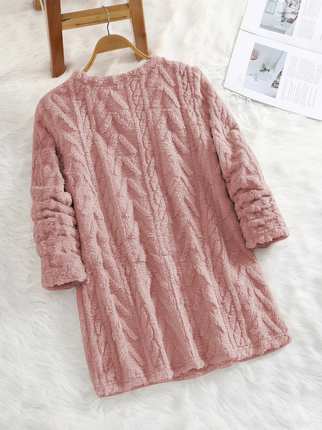 Soft Women's Knit Sweater with Pockets - Loose Fit for Fall & Winter