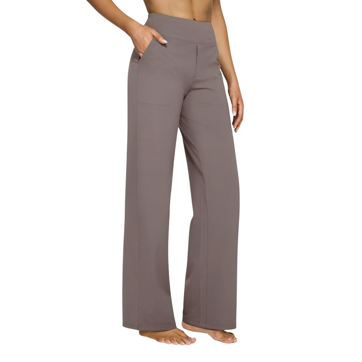 Women's Elegant Jersey Pants with Elastic Waistband