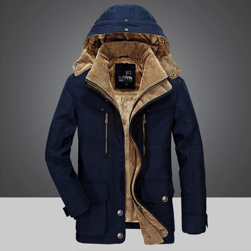 Men's Insulated Heavy-Duty Hooded Winter Coat