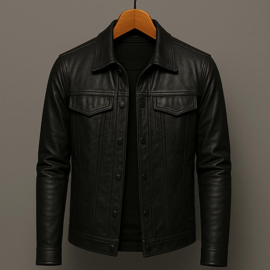 Premium Leather Men's Motorcycle Jacket in Moto Style