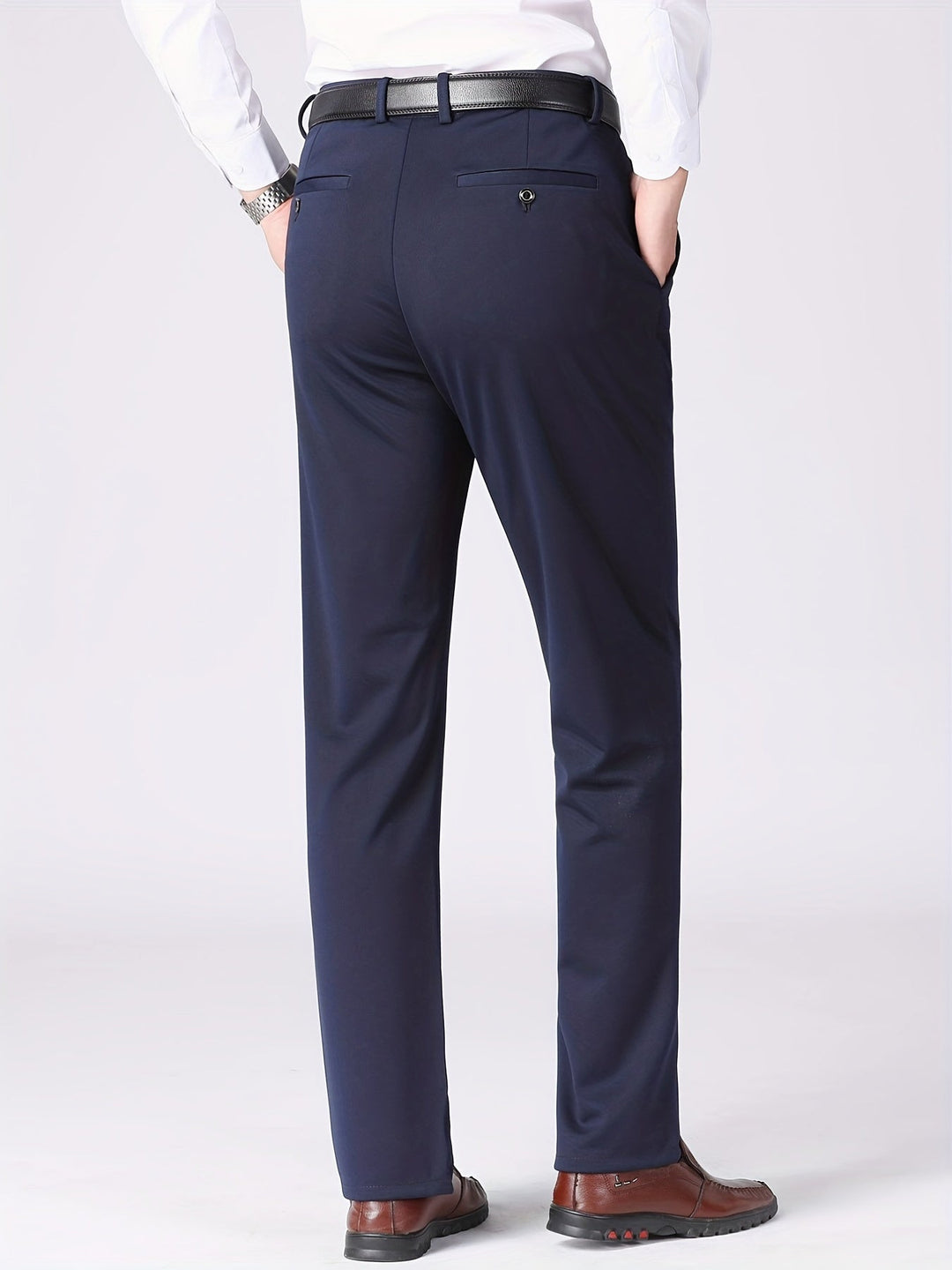 Elegant Wide-Leg Men's High-Waist Pants