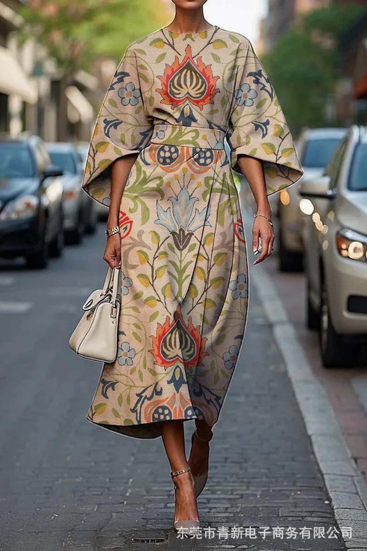 Elegant Round Neck Women Dress