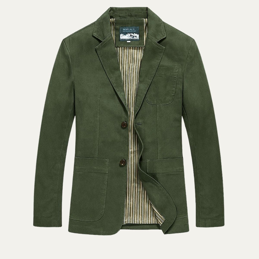 Men's Cotton Blazer-Style Windbreaker with Pockets