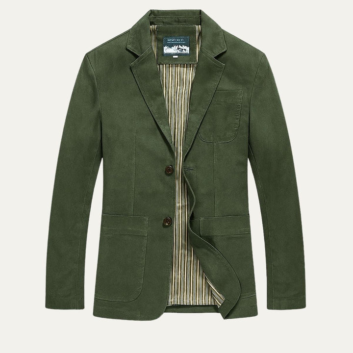 Men's Cotton Blazer-Style Windbreaker with Pockets
