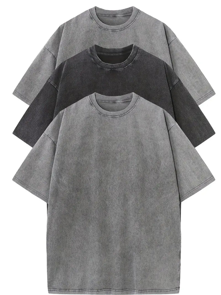 Oversized Cotton Basic Men's T-Shirt Set 3-Pack
