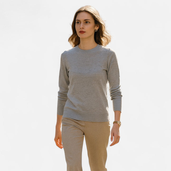 Lightweight Merino Wool Crew Neck Sweater for Women