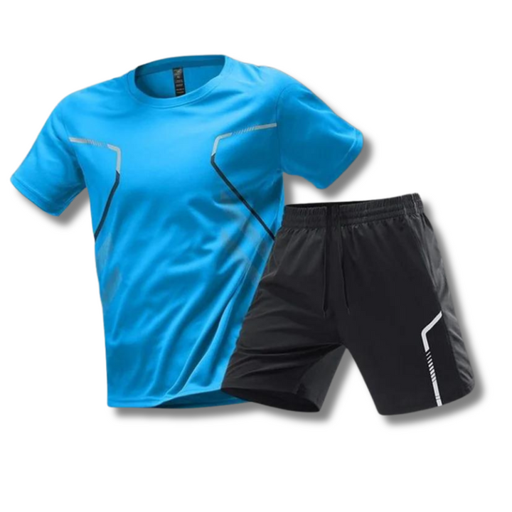Men's Breathable Athletic Set - T-Shirt and Shorts for Training and Fitness