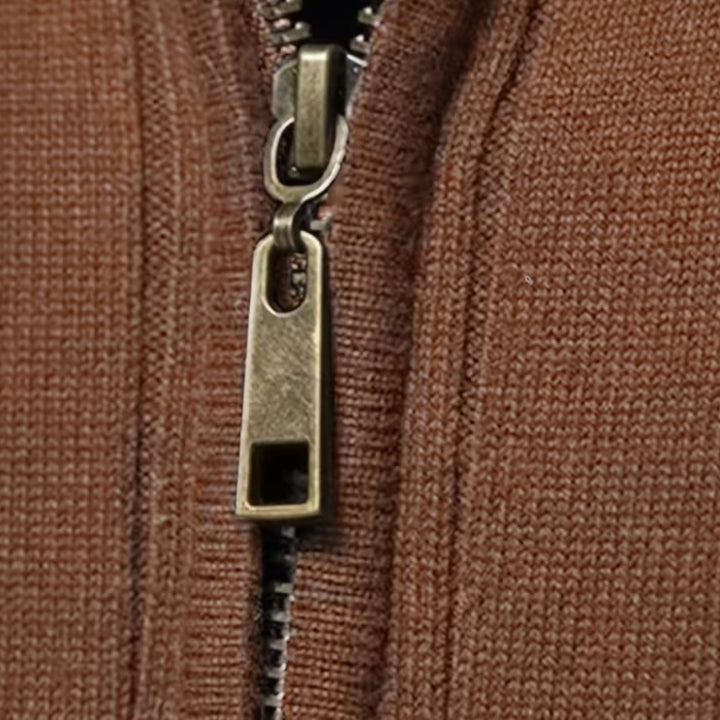 Warm Minimalist Men's Knit Zip Sweater