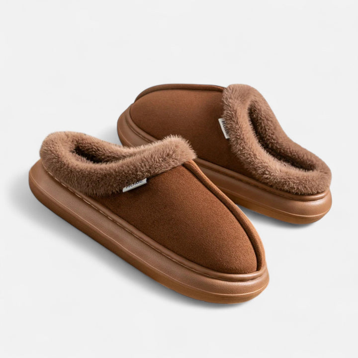 Plush Cashmere-Touch Platform Women's Slippers