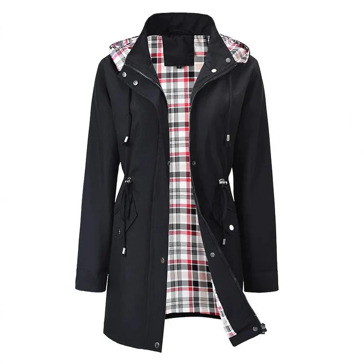 Women's Waterproof Jacket with Plaid Lining