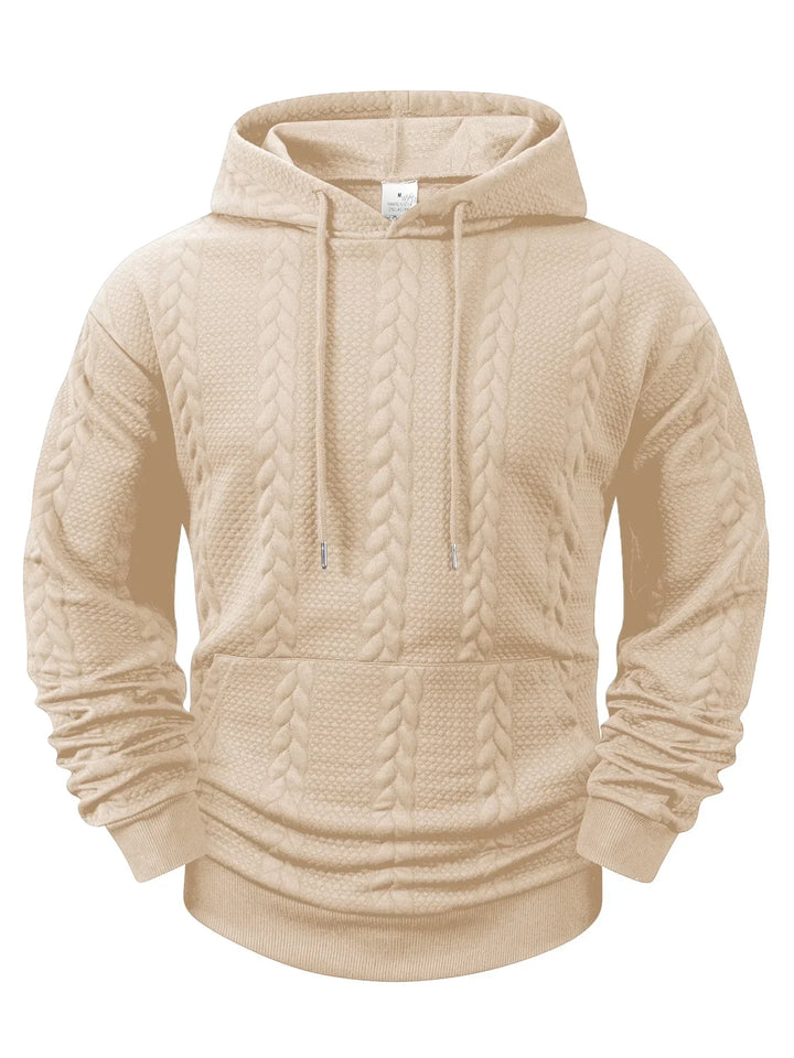 Men's Knit Hoodie Pullover - Soft Texture and Comfort for Everyday Wear