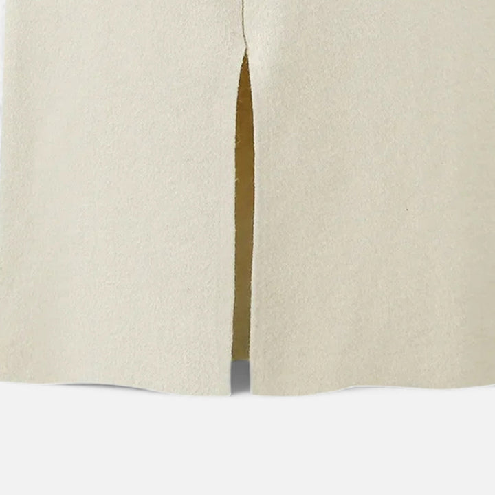 Women's Elegant Wool A-Line Midi Skirt