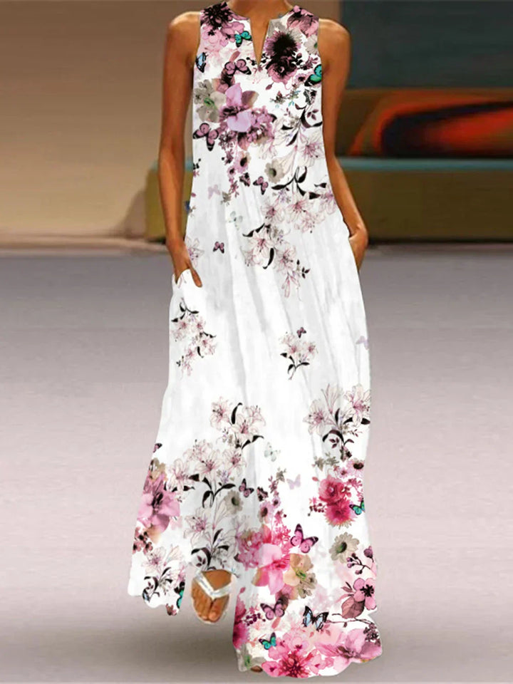 Elegant Butterfly Floral Women's A-Line Dress