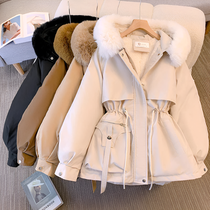 Luxurious Women's Winter Jacket with Faux Fur Trim