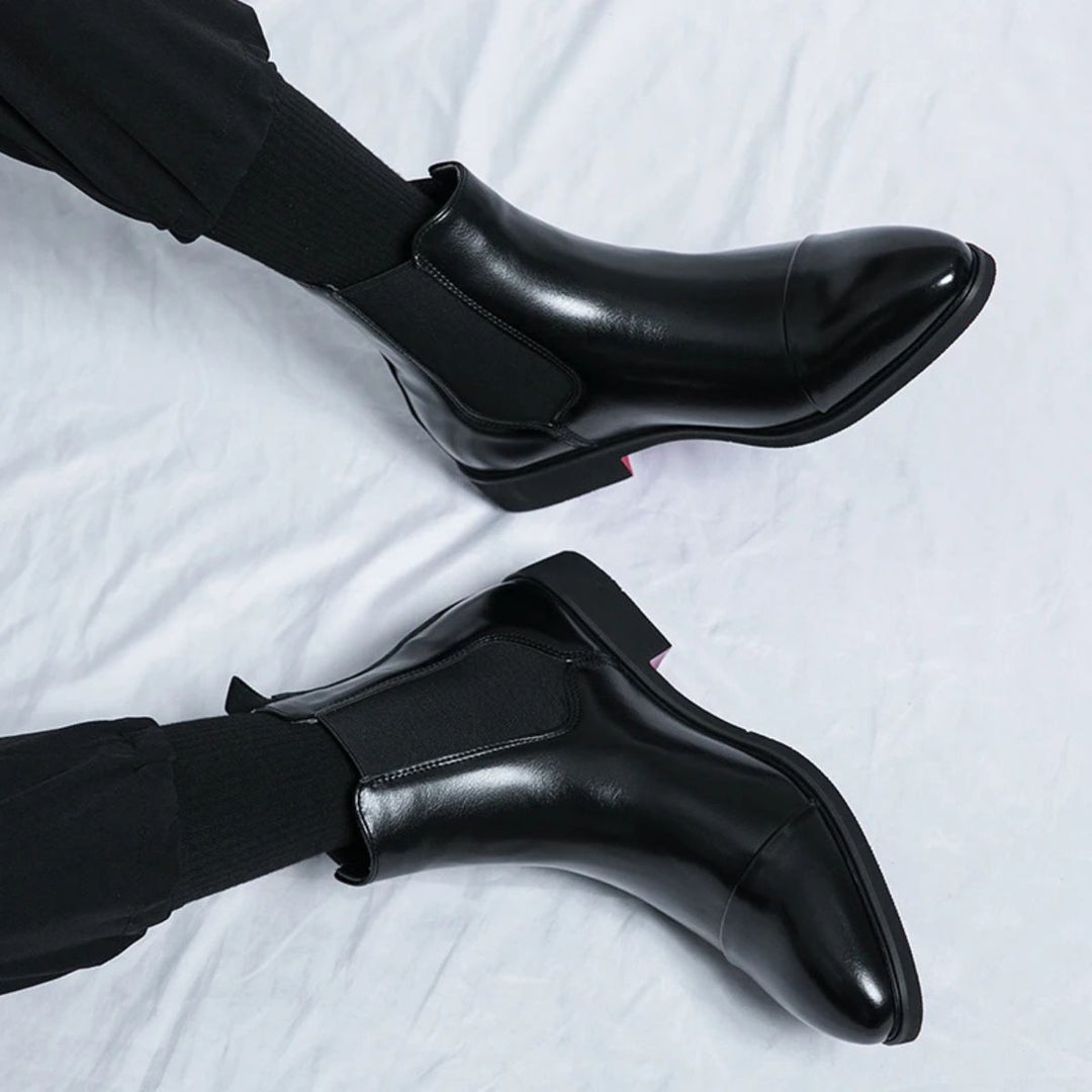 Elegant Classic Men's Faux Leather Chelsea Boots