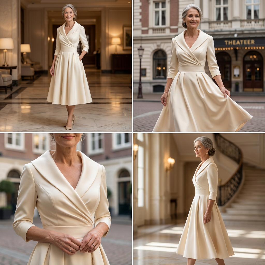 Women's Elegant Midi Dress with Subtle Shimmer