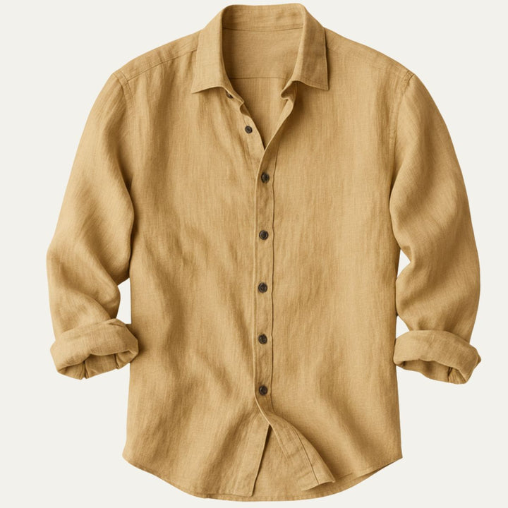 Vintage Breathable Men's Long Sleeve Cotton Shirt