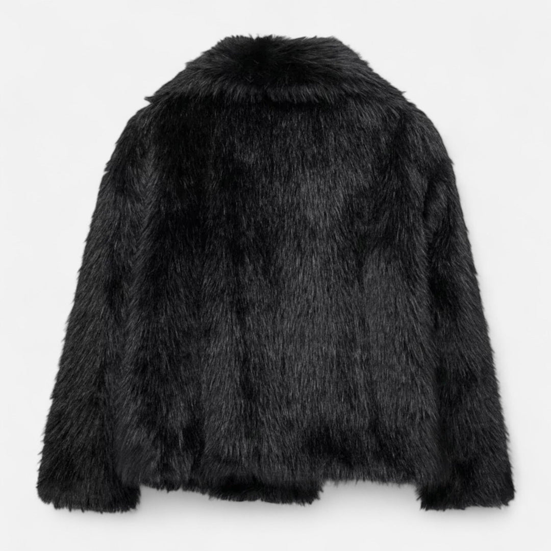 Elegant Faux Fur Plush Winter Coat for Women