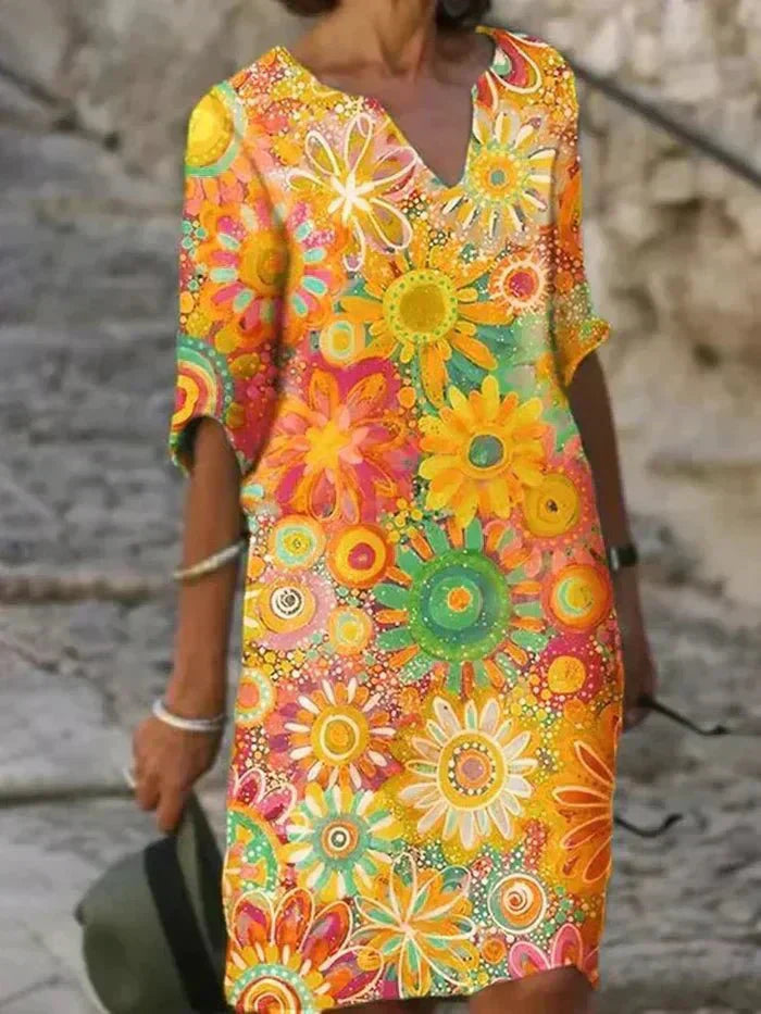 Vibrant Floral Women Maxi Dress
