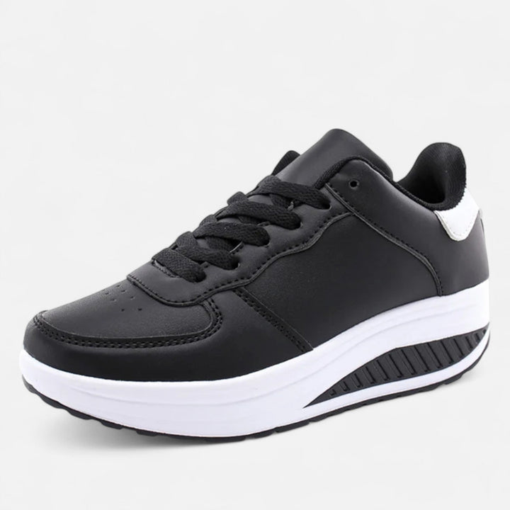 Elegant Waterproof Women's Leather Wedge Sneakers