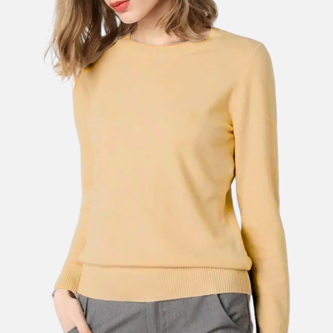 Lightweight Merino Wool Crew Neck Sweater for Women