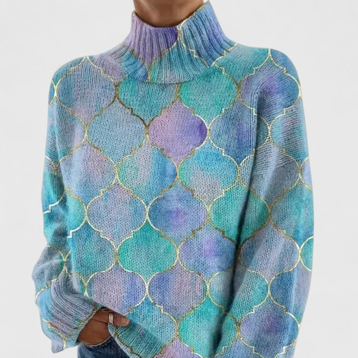 Elegant Multicolor Women's Sweater with Glitter Pattern
