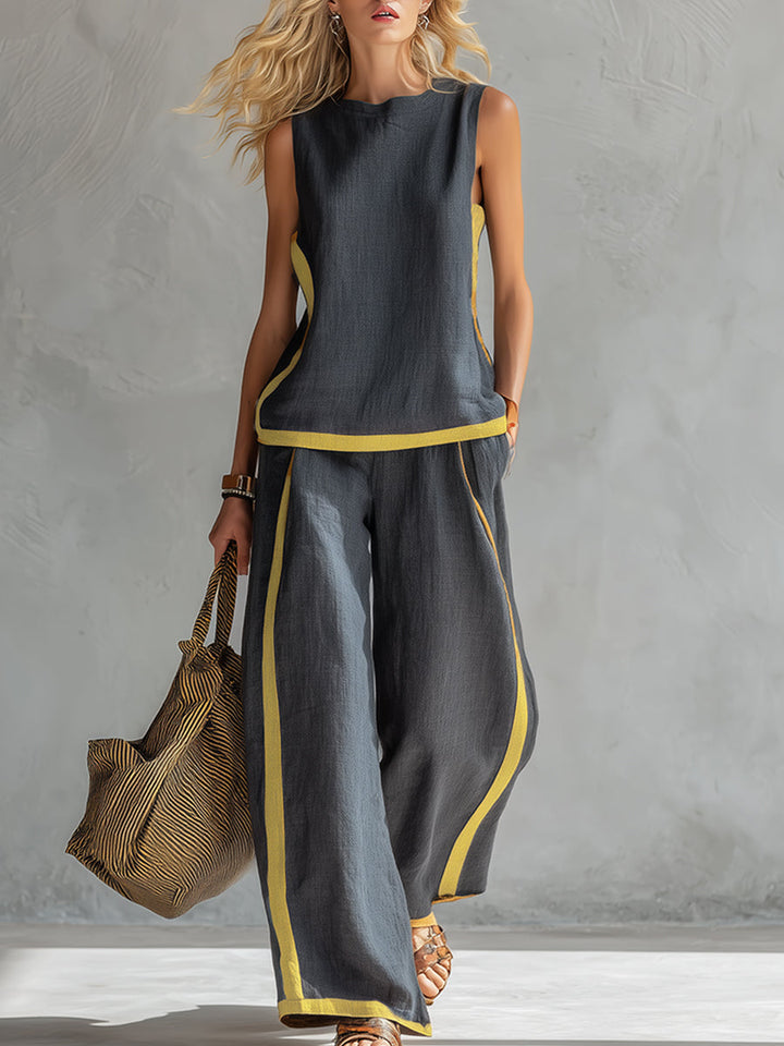 Elegant Wide Leg Women's Two Piece Summer Set