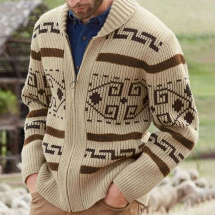 Classic Warm Men's Shawl Collar Knit Cardigan