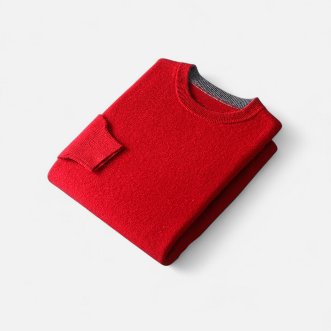 Men's Casual Crewneck Cashmere Wool Sweater