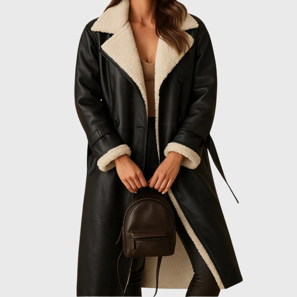 Warm Women's Longline Winter Coat with Quilted Lining - Elegant Long Coat