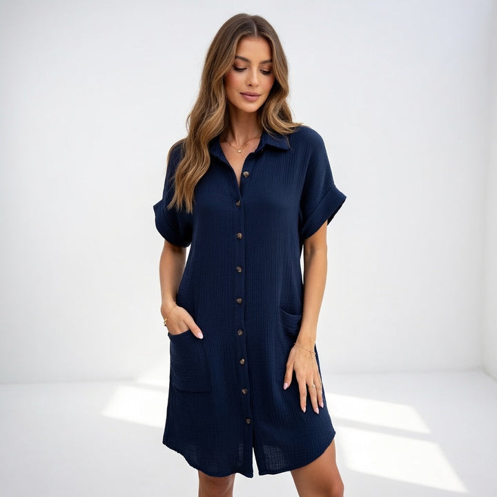 Chic Effortless Women Shirt Dress