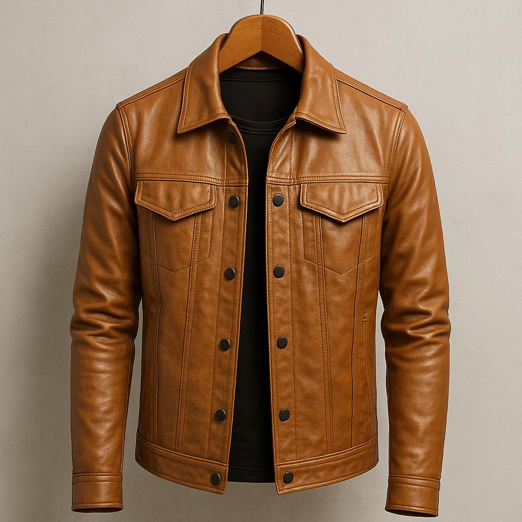 Premium Leather Men's Motorcycle Jacket in Moto Style