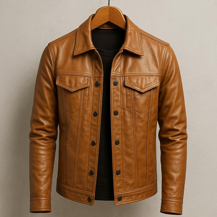 Premium Leather Men's Motorcycle Jacket in Moto Style