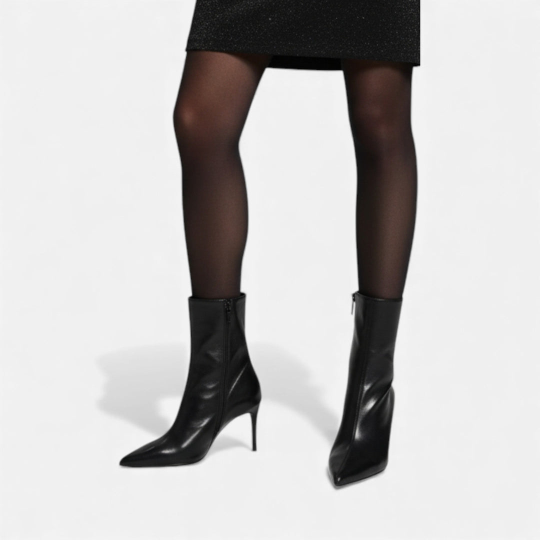 Elegant Women's Heeled Ankle Boots with Pointed Toe