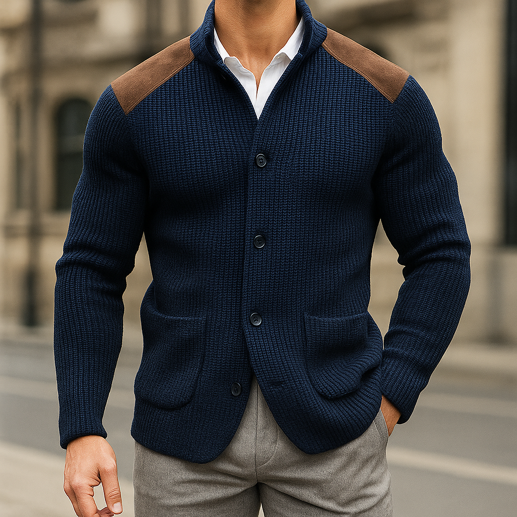 Elegant Men's Knit Blazer - Comfortable and Versatile for Business and Casual Wear