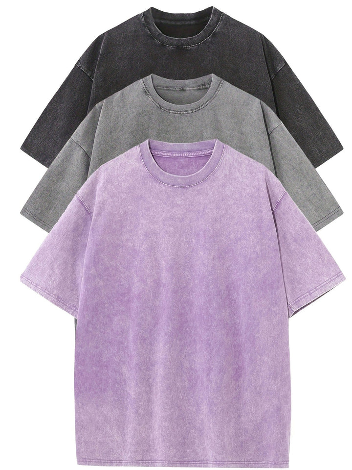 Oversized Cotton Basic Men's T-Shirt Set 3-Pack
