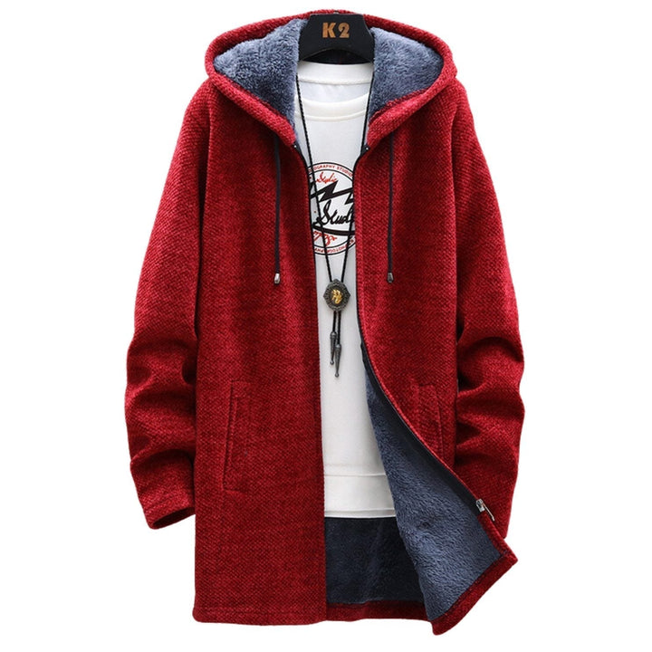 Warm Long Men's Winter Coat with Hood - Soft and Windproof
